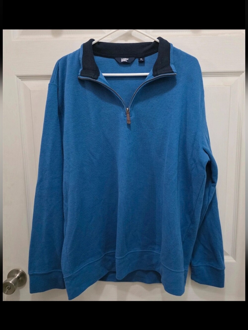 Men's Lands End 1/4 Zip Sweater - Blue